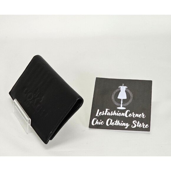 Coach Black Pebble Leather Checkbook Pen Holder Loop Wallet Small 2928 - Picture 2 of 12